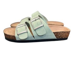 Time and Tru Women's Double Buckled Sandals Green Size 8 (NWOT)